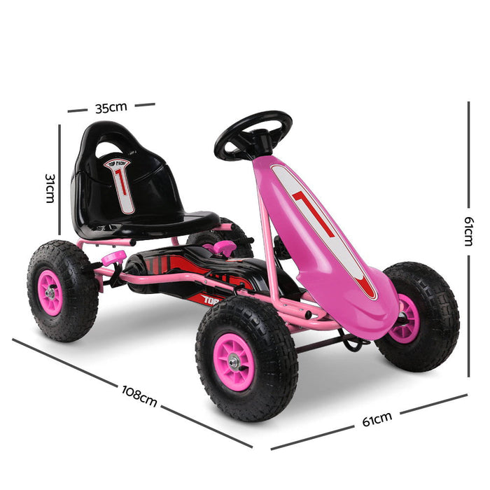 Rigo Kids Pink Race-Style Pedal Go Kart - Baby & Kids > Ride on Cars Go-karts & Bikes