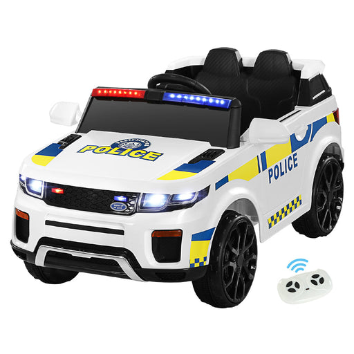 Rigo Kids Police Patrol Electric Ride On Car - White - Kids Ride on Car