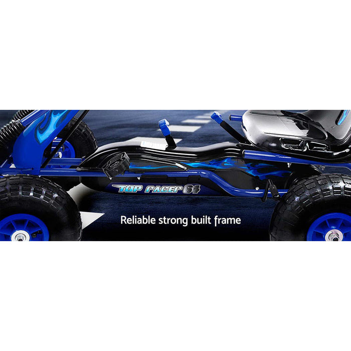 Rigo Kids Racing Pedal Go Kart Blue tyres