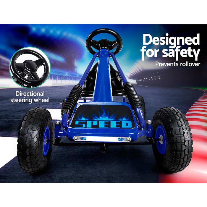 Rigo Kids Racing Pedal Go Kart Blue chain guard