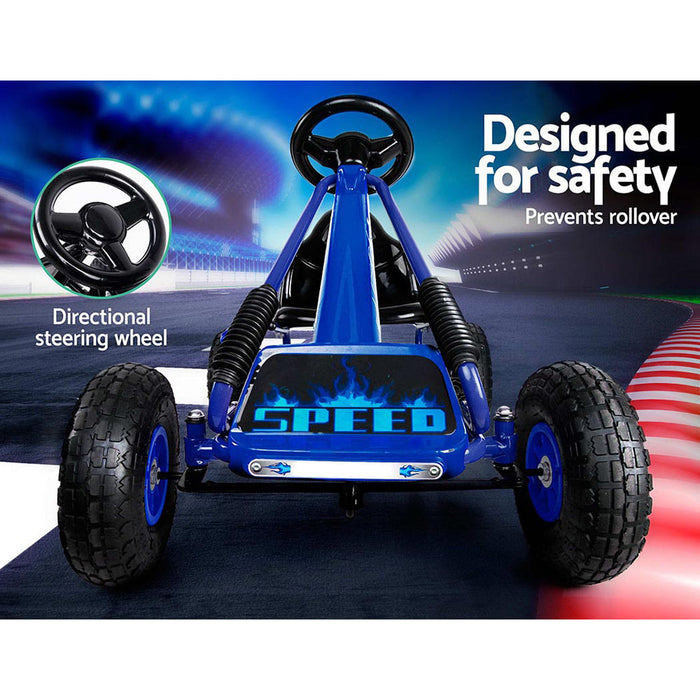 Rigo Kids Racing Pedal Go Kart in Blue - Baby & Kids > Ride on Cars Go-karts & Bikes