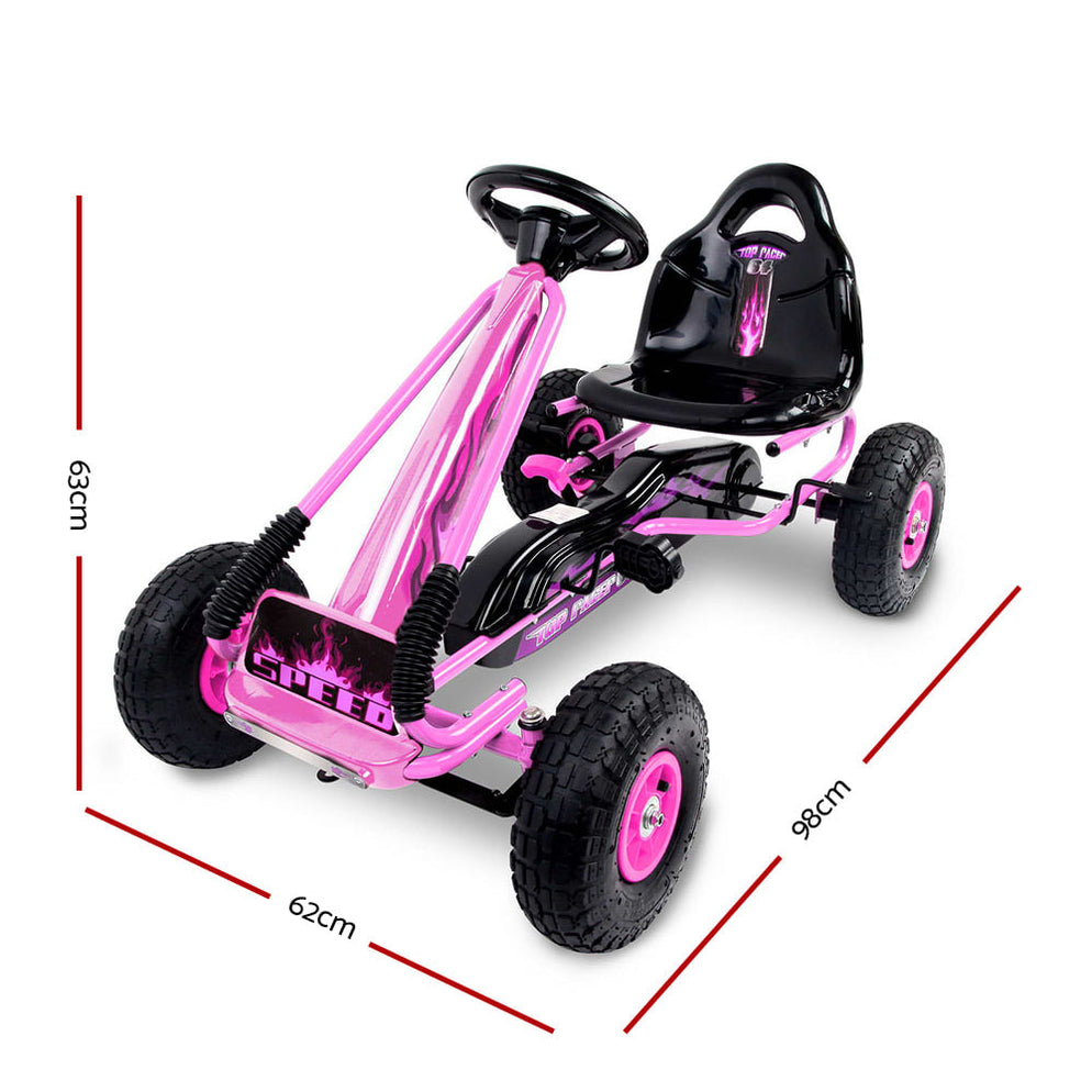 Home Rigo Kids Racing Pedal Go Kart in Pink
