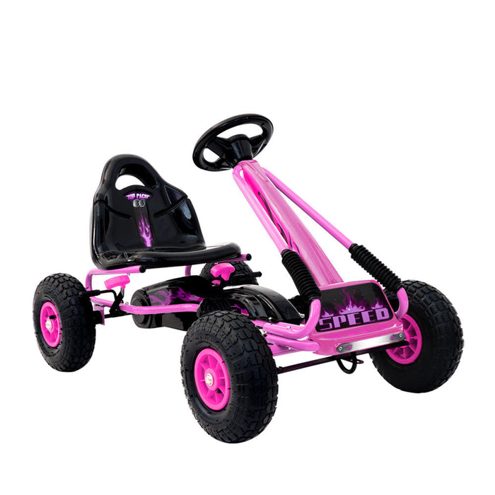 Rigo Kids Racing Pedal Go Kart Pink