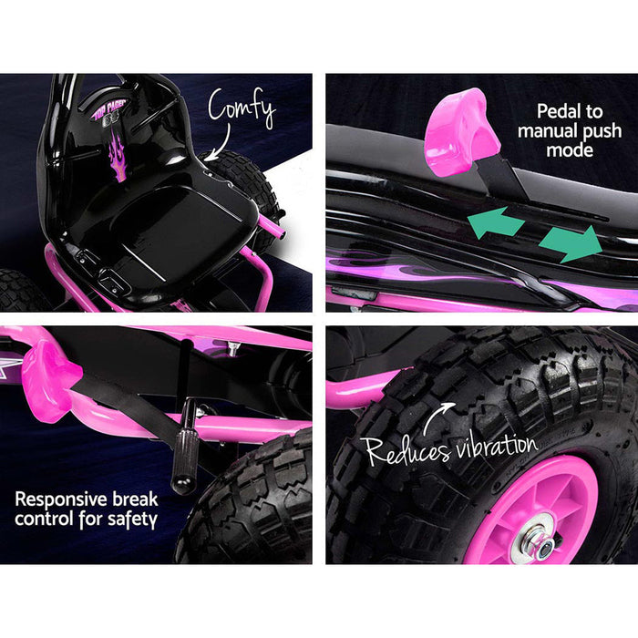 Rigo Kids Racing Pedal Go Kart Pink seat