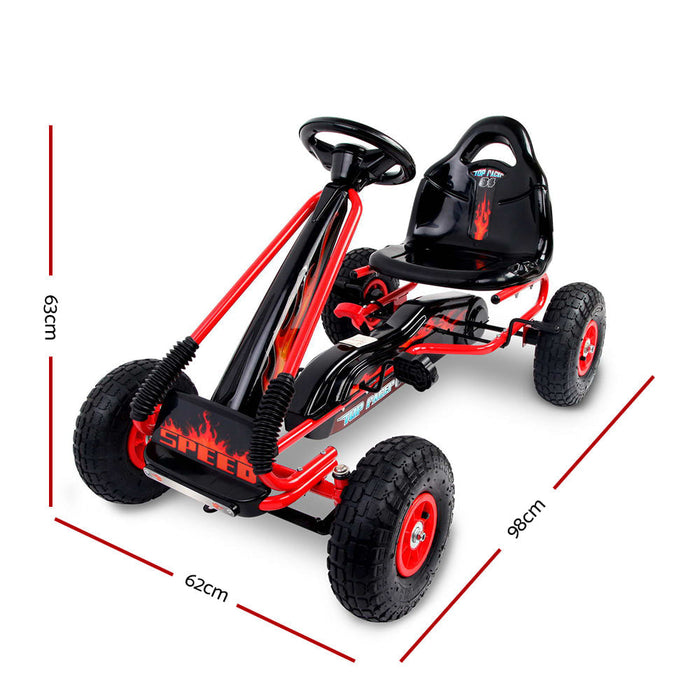 Rigo Kids Racing Pedal Go Kart Red steel frame