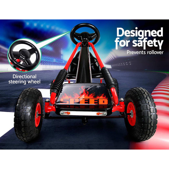 Rigo Kids Racing Pedal Go Kart Red chain guard