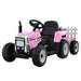 Rigo Kids Tractor Trailer Electric Ride On Car Pink