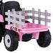 Rigo Kids Tractor Trailer Electric Ride On Car Pink LED headlights