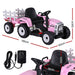 Rigo Kids Tractor Trailer Electric Ride On Car Pink trailer