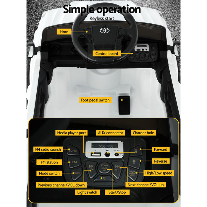 Toyota Tacoma Car Kids Ride On in White