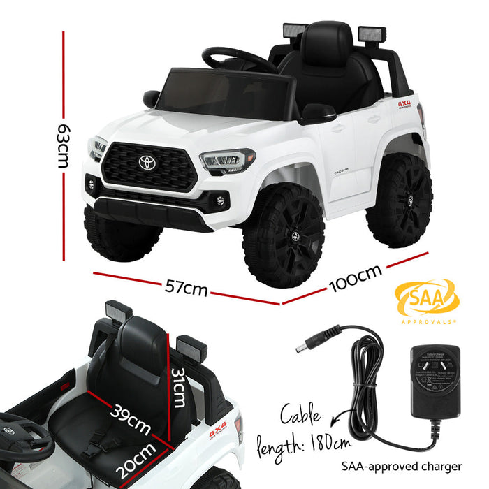 Toyota Tacoma Car Kids Ride On in White