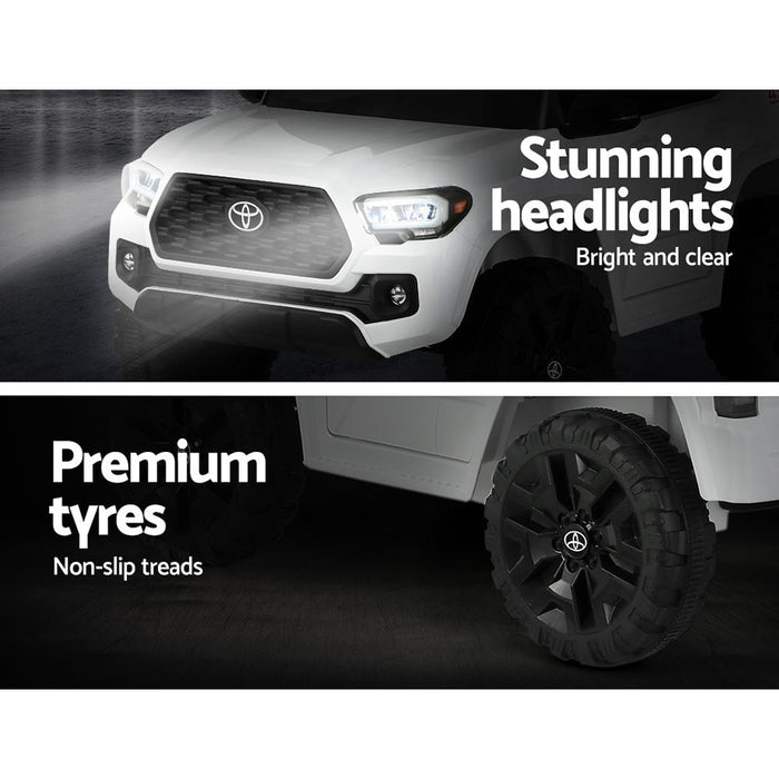 Toyota Tacoma Car Kids Ride On White rear view