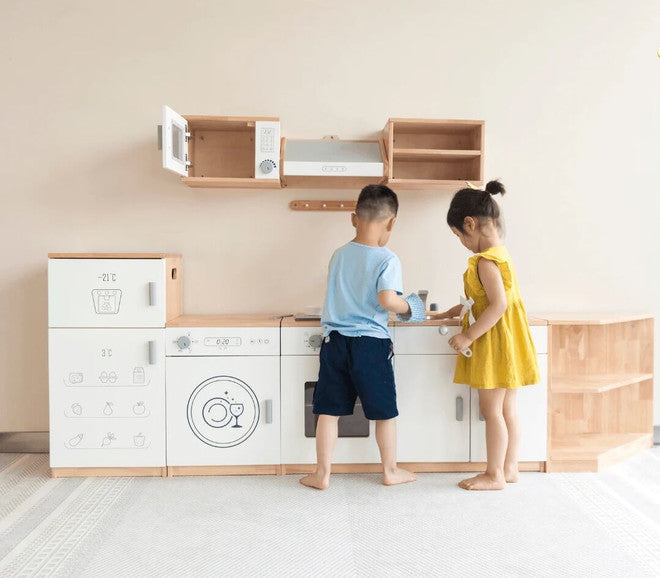 Viga Modern White Kids Kitchen Dishwasher