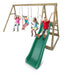 Winston 4-Station Timber Swing Set with Slide - Mid Swing Sets