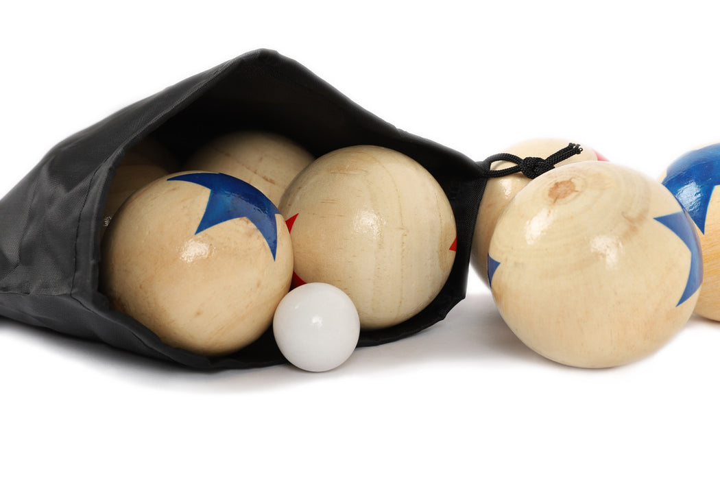 Deluxe 8 Wooden Ball Bocce Game Set