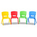 Full image of 4 Kids Plastic Chairs lined up with white background