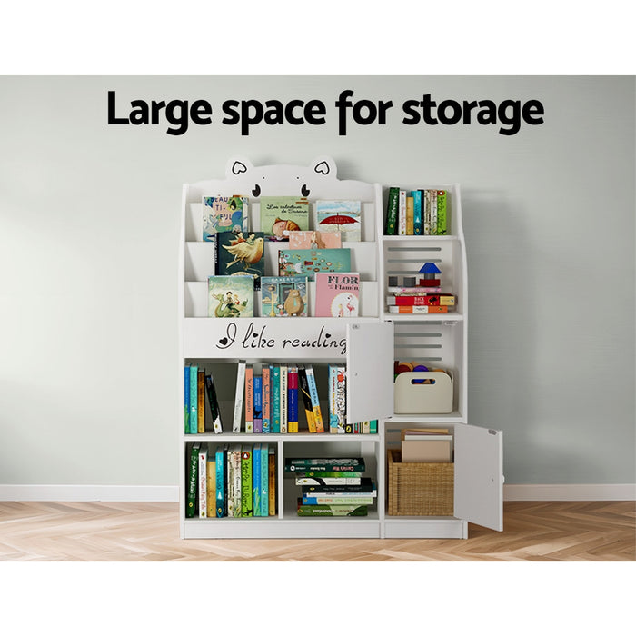Keezi 4 Tiers White Kids Bookshelf and Storage Organiser
