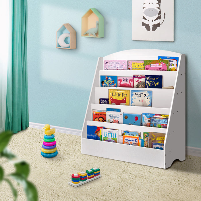 Keezi Kids 5 Tiers Organiser Bookshelf in White