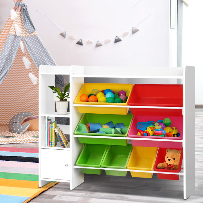 Keezi Kids Rack with Bins, Shelves and Drawer