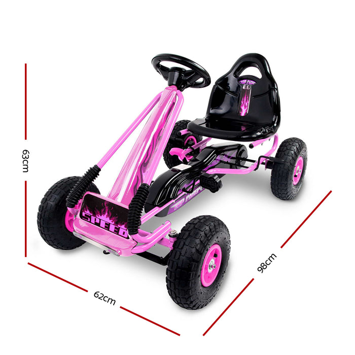 Rigo Kids Racing Pedal Go Kart in Pink