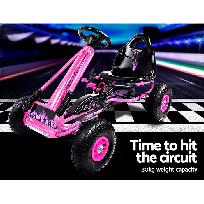 Rigo Kids Racing Pedal Go Kart in Pink