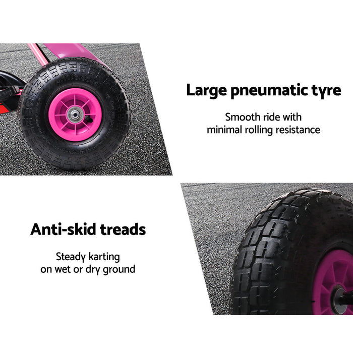 Rigo Kids Pink Race-Style Pedal Go Kart