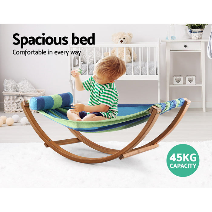 Kids Hammock Blue and Green Bed