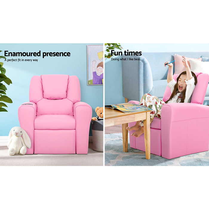 Kids Recliner Chair in Pink
