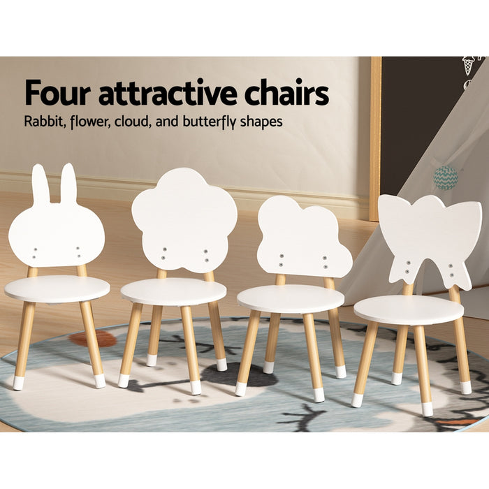Keezi Kids 5-Piece Play Desk and Chairs Set