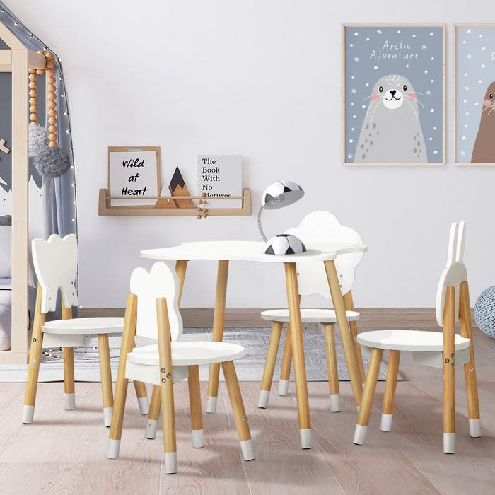 Keezi Kids 5-Piece Play Desk and Chairs Set