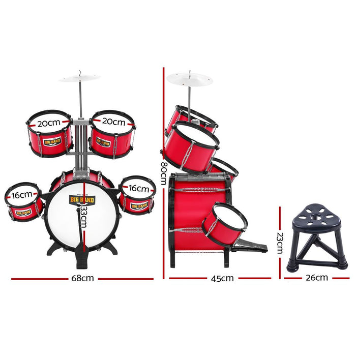 Keezi Kids 7-Piece Junior Drum Play Set