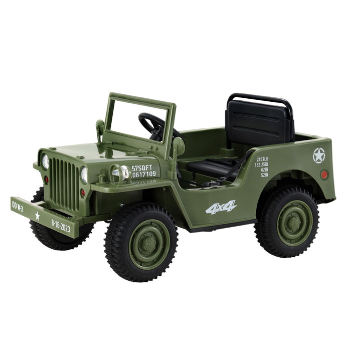 Rigo Kids Off Road Military Ride On Car - Olive Green