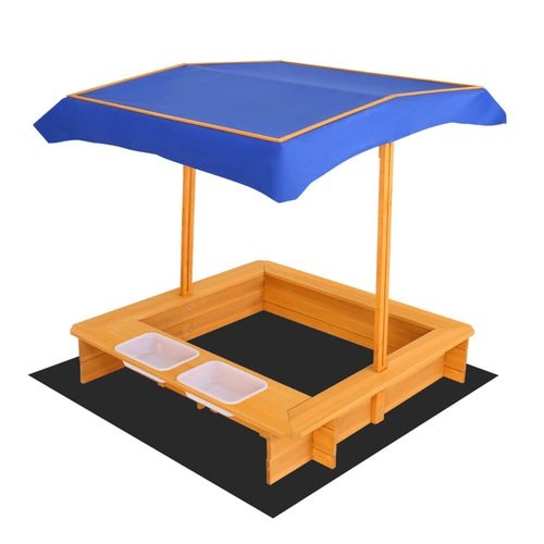 Adjustable Canopy Sand Pit - side angle