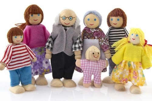 Alana Wooden Dolls House - family of dolls