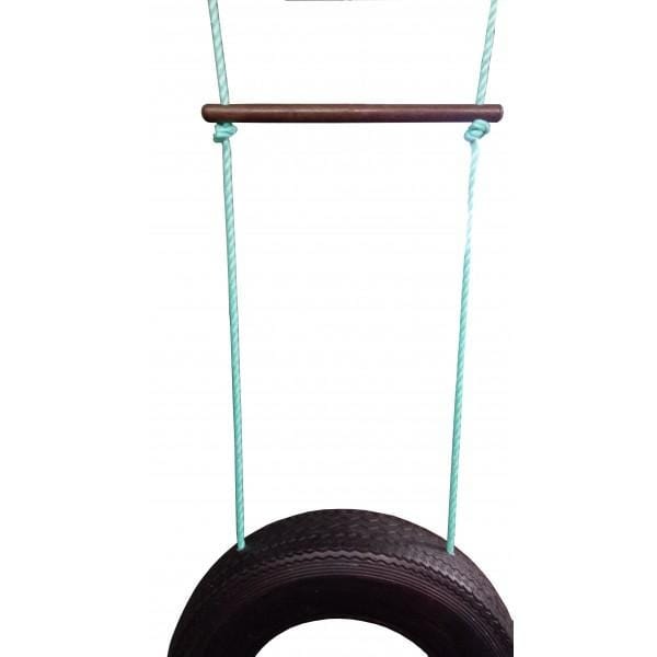 Close up image of the trapeze and Tyre swing of 2 Point Vertical Tyre And Trapeze with white background