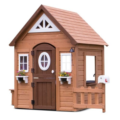 Full view image of Aspen Cubby Playhouse in white background