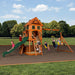 Full view image of Backyard Discovery Atlantis Play Centre Swing And Play Set with kids playing outdoor background