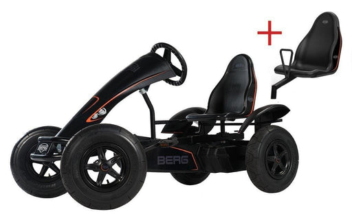 Full angle view image of Berg BFR Black Go Kart with the adjustable seat in white background