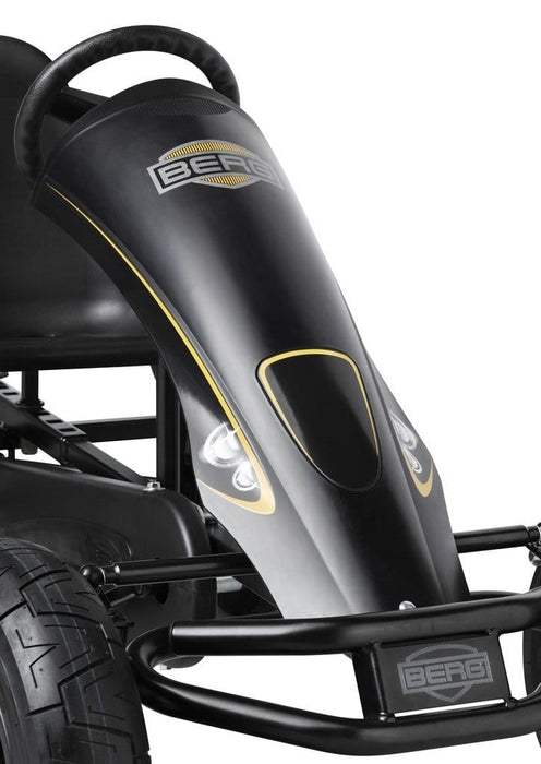 Close up image of the front view feature of Berg BFR Black Go Kart