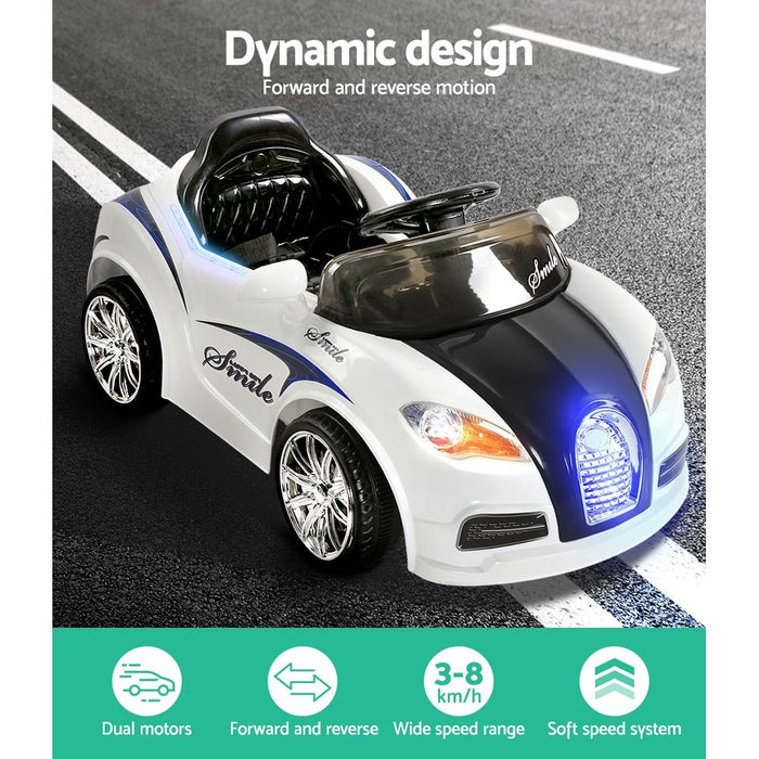Bugatti Ride on Car - dynamic design (dual motors; forward and reverse; wide speed range; soft speed system