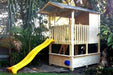 Large Fort Cubby House - wooden with yellow slide