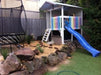 Large Fort Cubby House - with blue slide