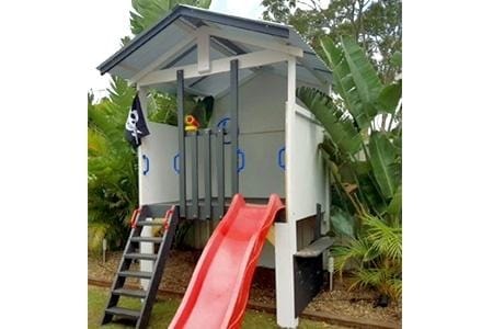 Medium Fort Cubby House with red slide