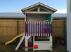 Medium Fort Cubby House - white painted with yellow slide