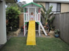 Small Fort Cubby House - painted in white with yellow slide