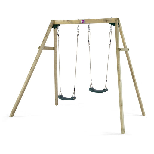 Double Wooden Swing Set - actual image