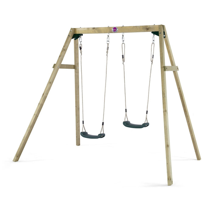 Double Wooden Swing Set - actual image