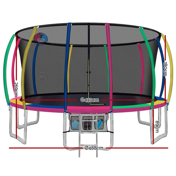Everfit Trampoline 4.5FT Kids Trampolines Cover Safety Net Pad