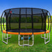 Everfit 16FT Trampoline Round Trampolines With Basketball Hoop Kids Present Gift Enclosure Safety Net Pad Outdoor Orange - Sports & Fitness