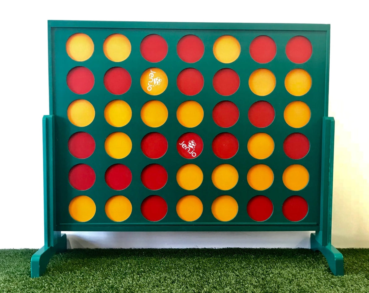 110cm Wooden Giant Green Connect Four In A Row Game Set
